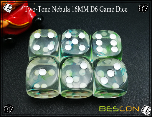 Zwei-Ton Nebelfleck 16MM D6 Spiel Dice-11 Two-Tone Nebula 16MM D6 Game Dice-11