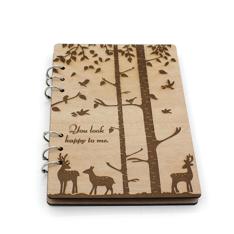 Notebook Kertas Custom A5 Borong Dengan Penutup Kayu Wholesale Custom A5 Paper Notebook With Wooden Cover