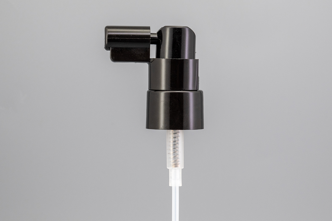 20/410 Black Smooth Long Nozzle Oral Spray Pump With Cap 20/410 Black Smooth Long Nozzle Oral Spray Pump With Cap