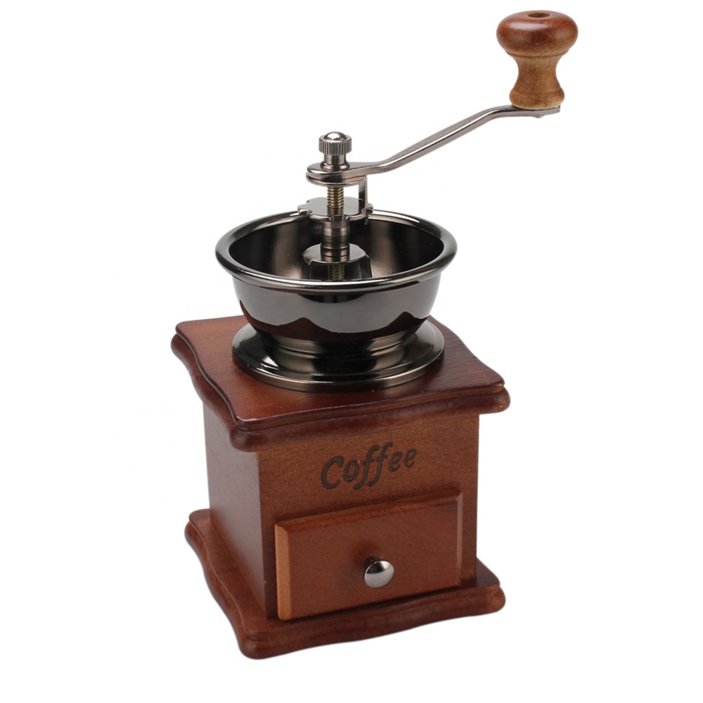 Wooden Manual Coffee Grinder Vintage Style Hand