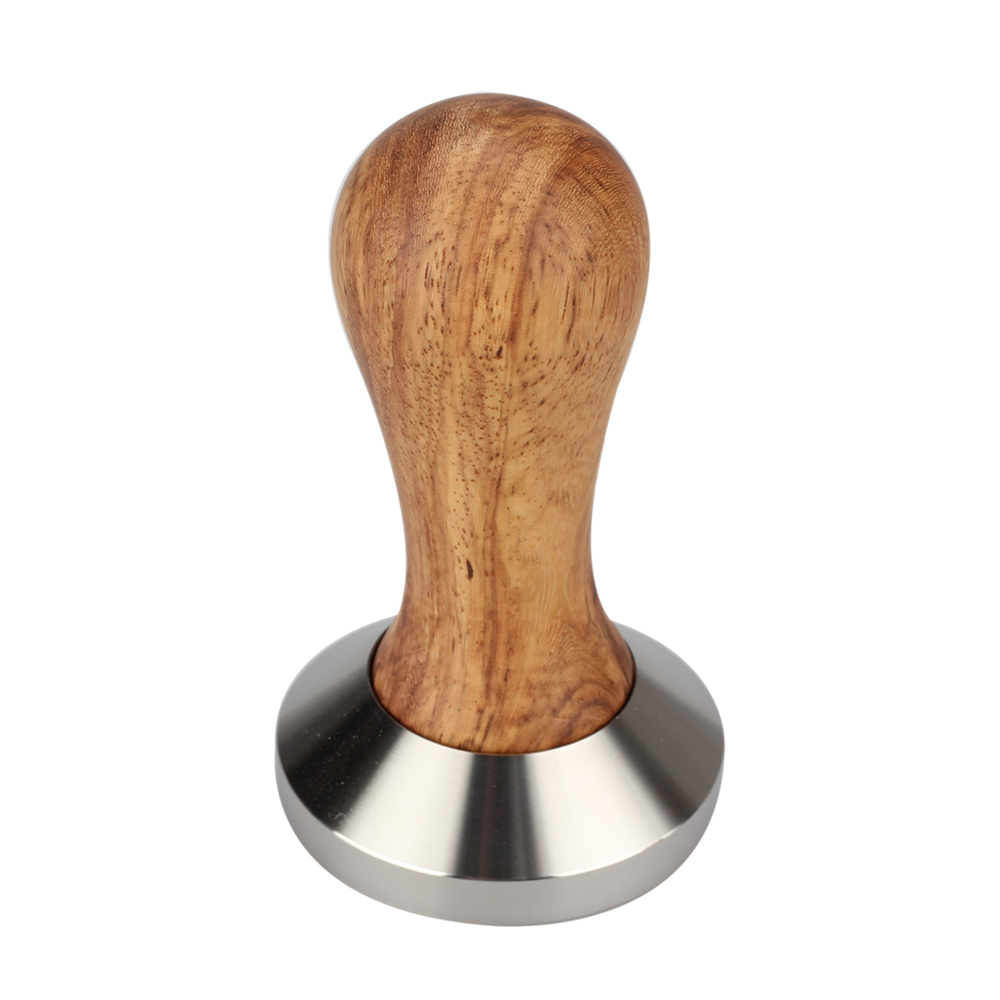 coffee tamper with wooden handle