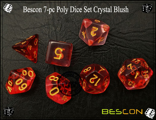 Kristall Erröten Würfel Set-4 Crystal Blush Dice Set-4