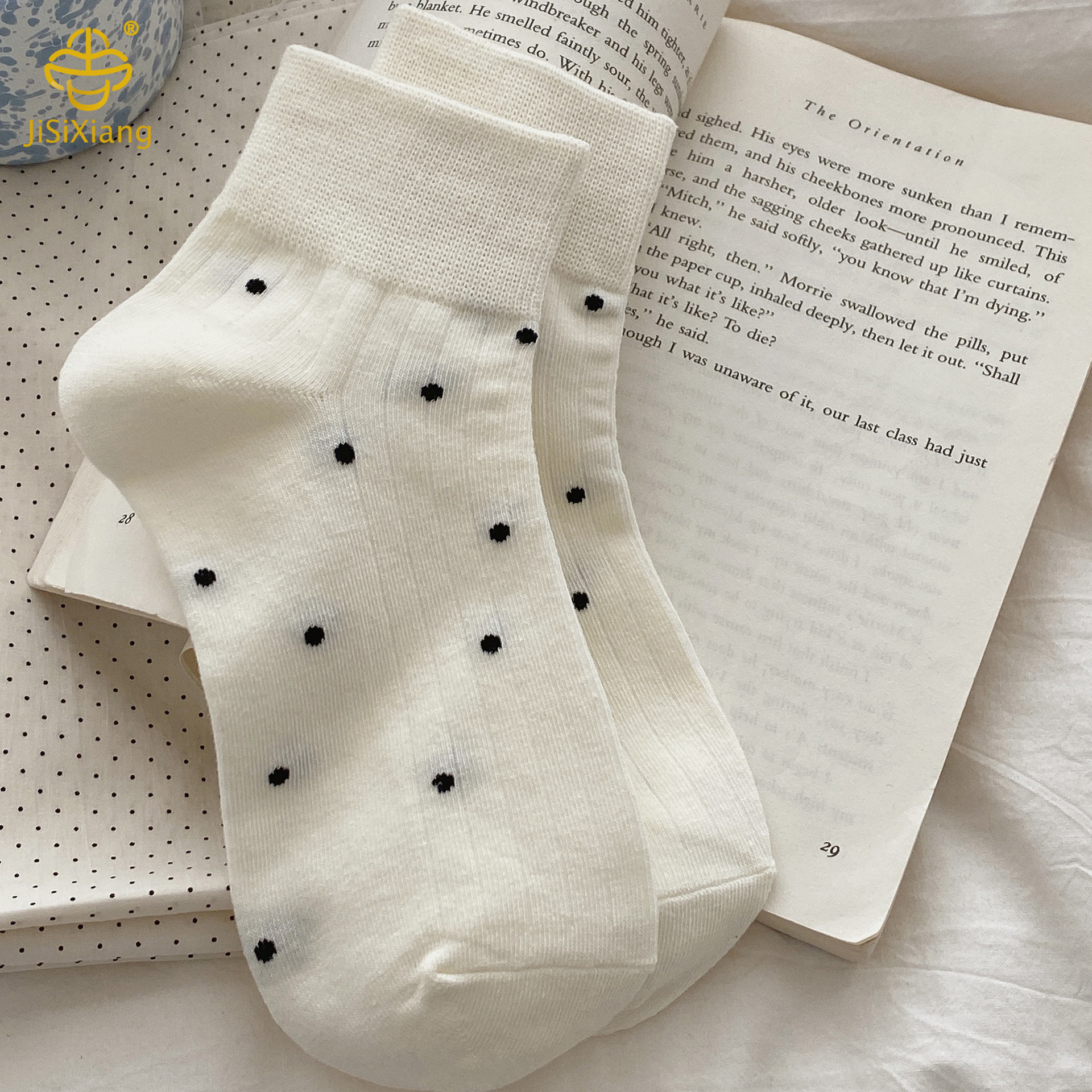 White polka dot tube socks White polka dot tube socks