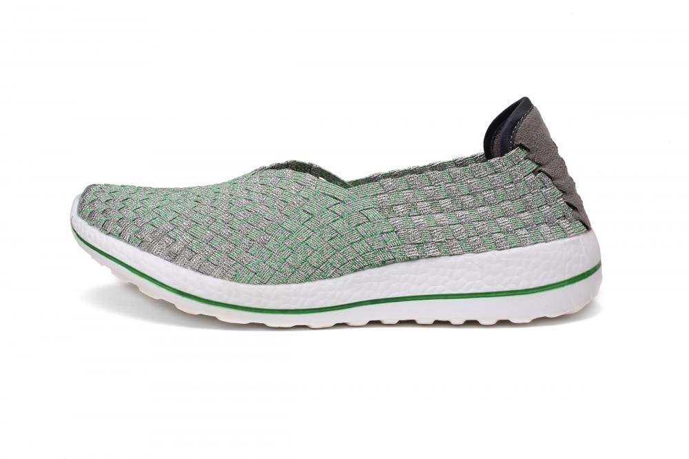 Grey Silver Texture Woven Slip-ons Grey Silver Texture Woven Slip-ons
