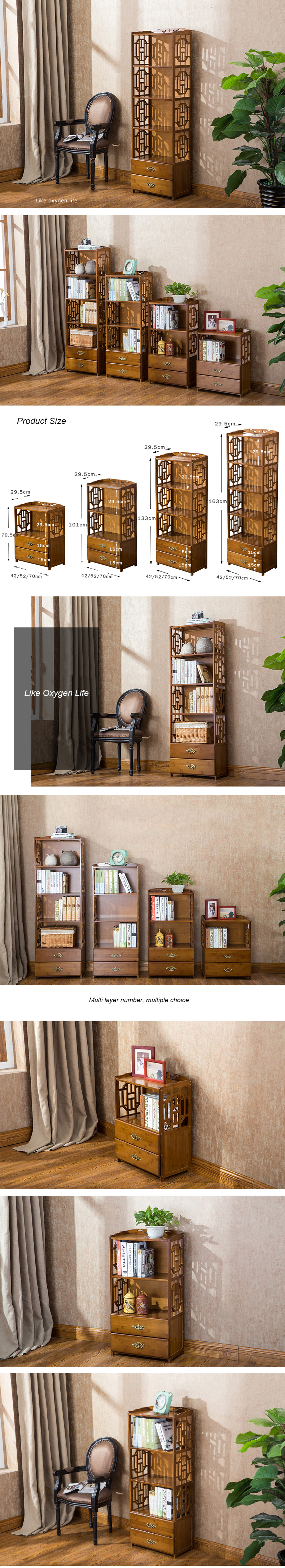 على النمط الصيني فلورستاندينغ كتاب عرض الرف Chinese Style Floorstanding Book Display Shelf