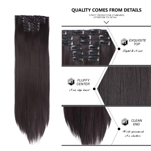Mixed Color Highlight Clip-In Synthetic Hair Extension Supplier, Supply Various Mixed Color Highlight Clip-In Synthetic Hair Extension of High Quality