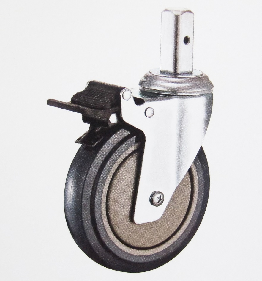 Medical Caster Wheel Swivel Brake Solid Stem