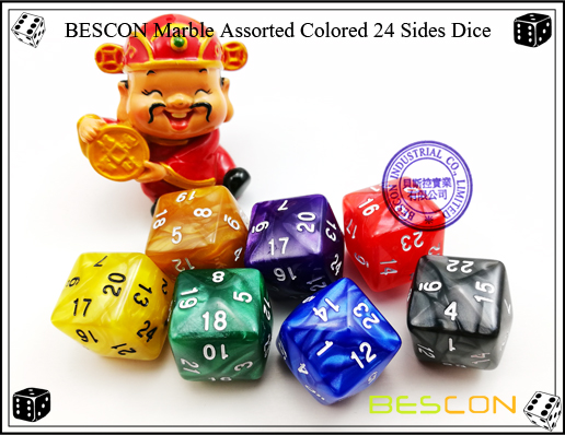 BESCON Marmor Assorted Farbige 24 Seiten Würfel BESCON Marble Assorted Colored 24 Sides Dice
