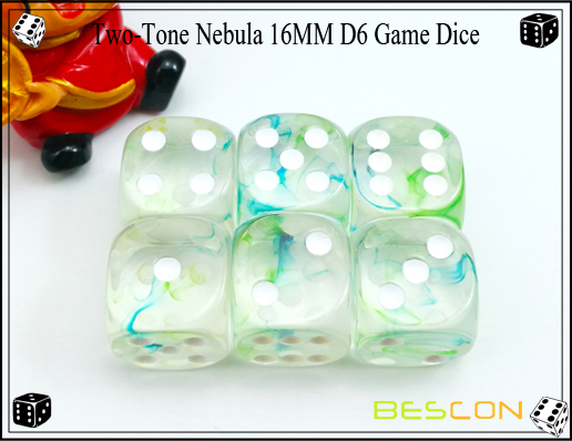 Zwei-Ton Nebelfleck 16MM D6 Spiel Dice-14 Two-Tone Nebula 16MM D6 Game Dice-14