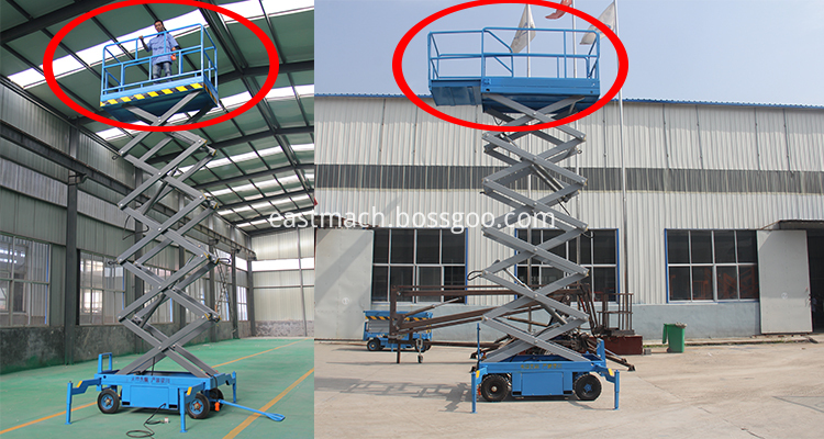 300kg 500kg 1000kg Capacity Electric Scissor Lift Platform Four Wheel Lifter