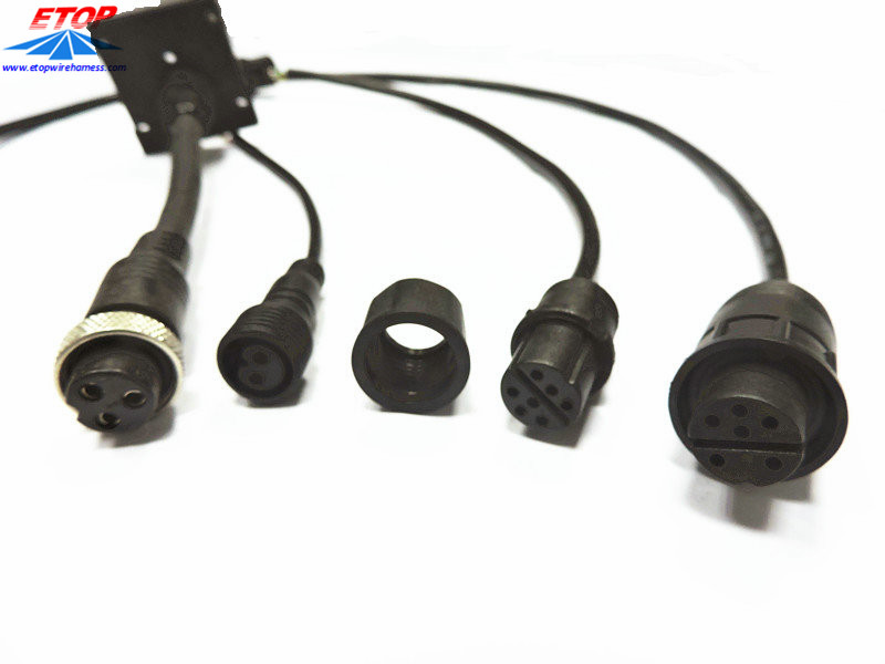 Molded waterproof connector for M8, M12