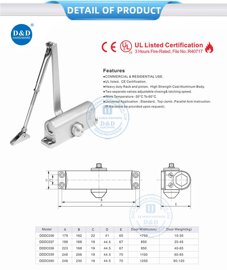 external door closer Medium Duty Door Closer