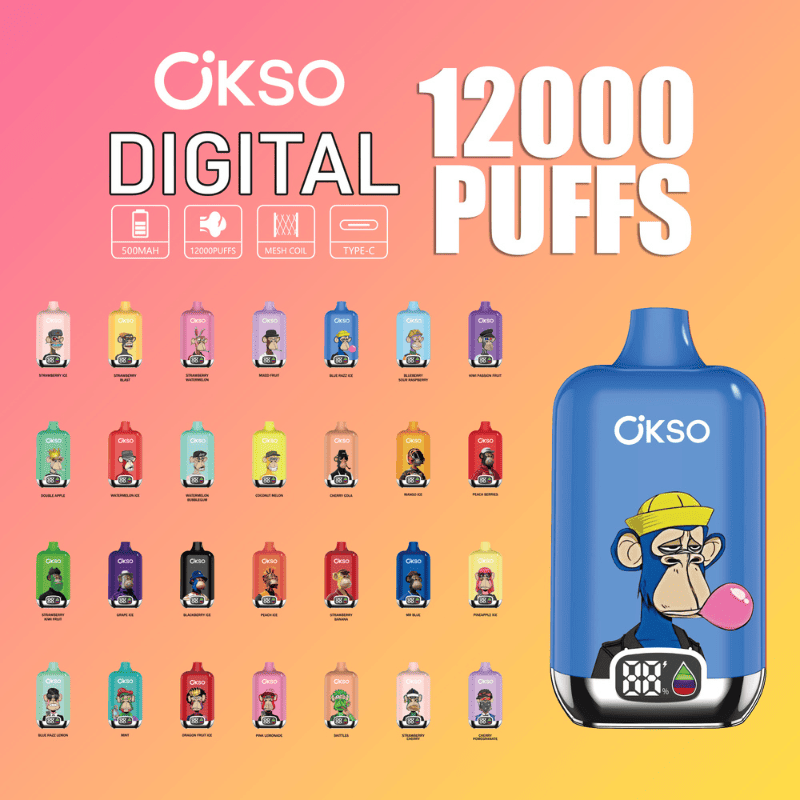 OKSO Digital Box 12000 Puffs Disposable Monkey Vape OKSO Digital Box 12000 Puffs Disposable Monkey Vape