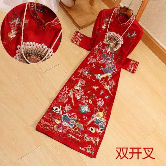 Hand Embroidery Cheongsam Dress