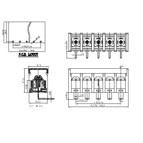 AT838-8.25XXX-R Barrier Terminal Block Pitch8.25mm AT838-8.25XXX-R Barrier Terminal Block Pitch8.25mm