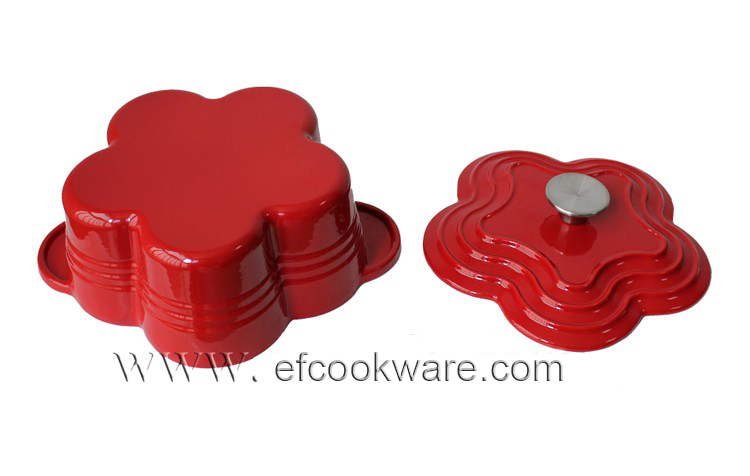 Enamel flower shape saucepan cast iron cookware Enamel flower shape saucepan cast iron cookware