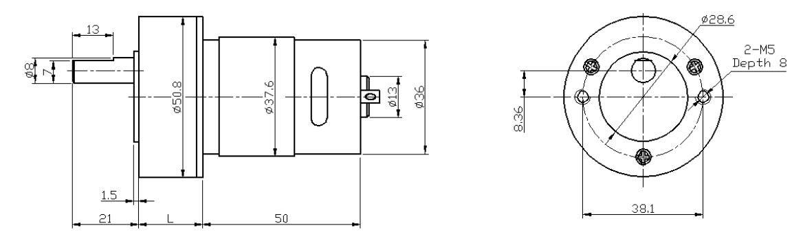 50mm dc spur gear motor