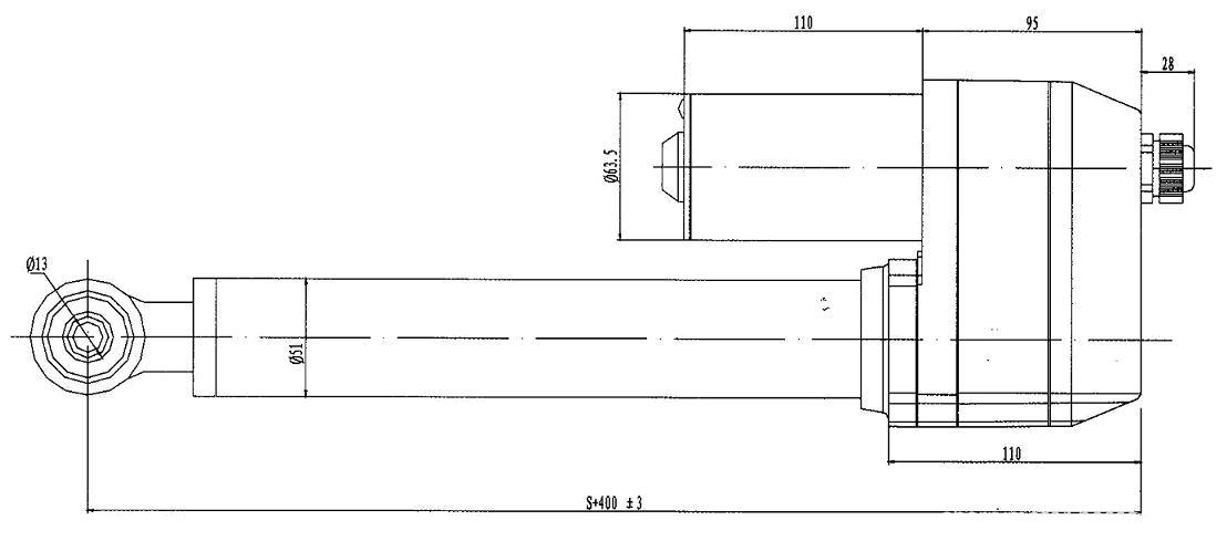 ZGZQ03 dc linear actuator / dimension