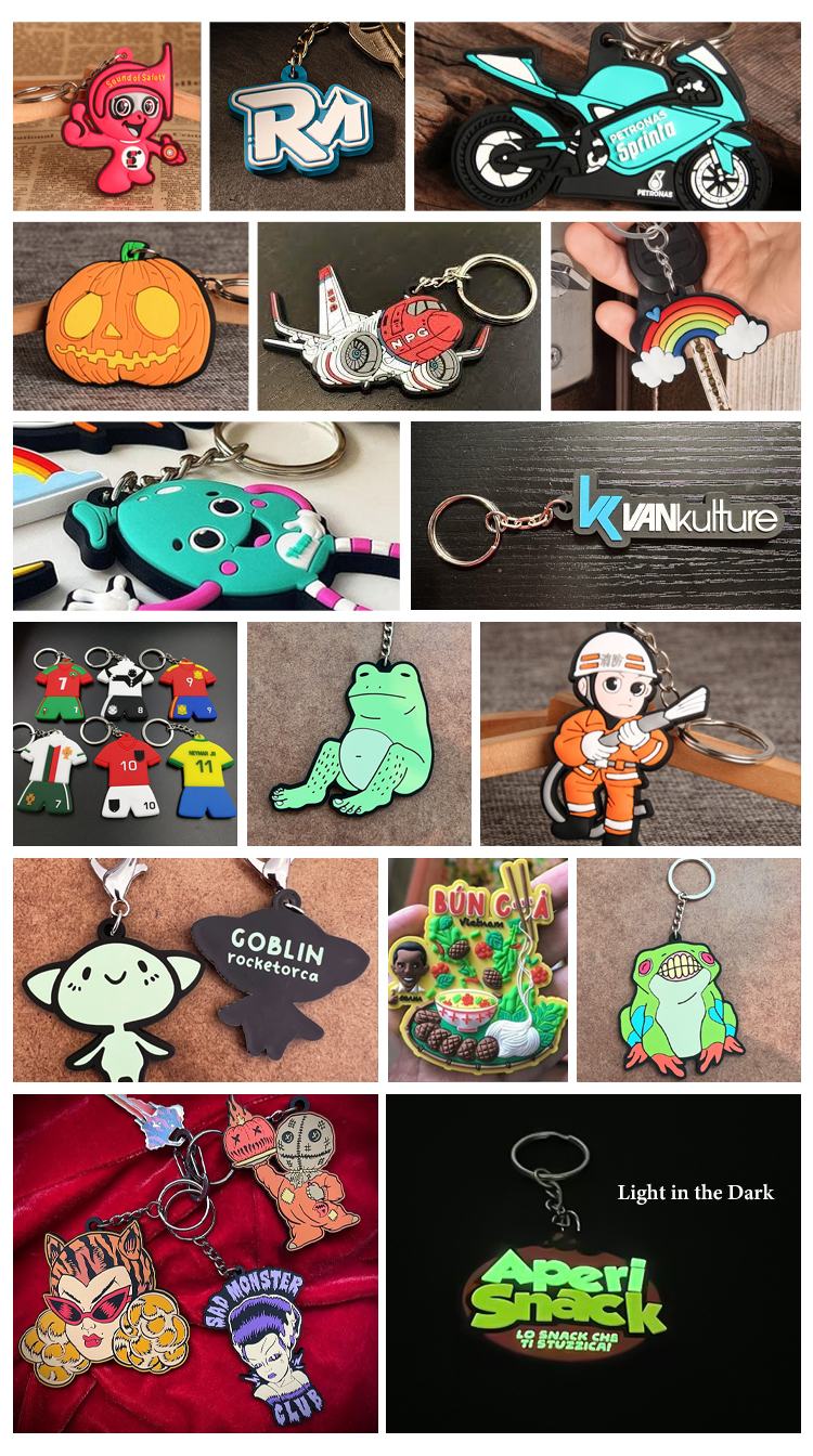 Custom 2D PVC Plastic Keyring Custom 2D PVC Plastic Keyring
