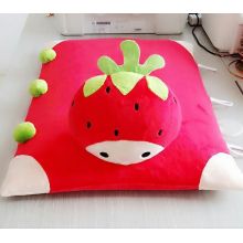 A square red rural strawberry flat pillow mat