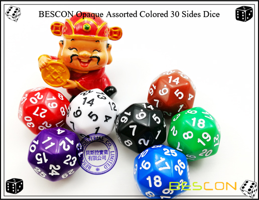 BESCON Opaque Assorted Farbige 30 Seiten Würfel BESCON Opaque Assorted Colored 30 Sides Dice