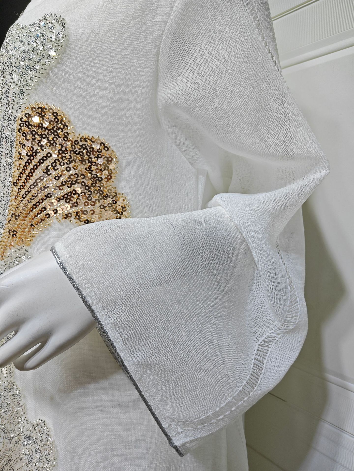 Floral Sequined Jalabiya Abaya Dress Ramadan AB567 (3) Floral Sequined Jalabiya Abaya Dress Ramadan AB567 (3)