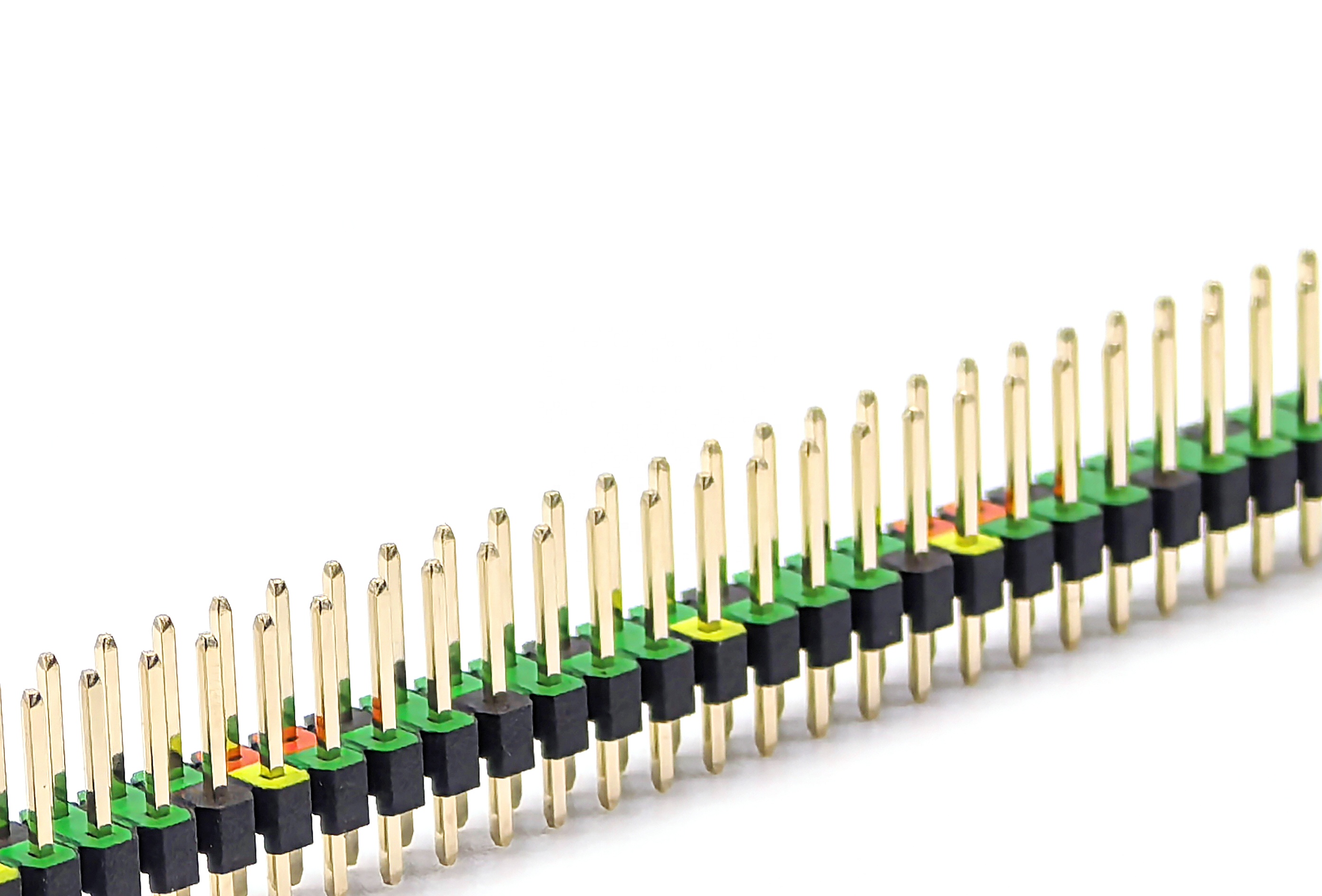 2.54mm Pitch Colored Pin Header Connector Dual Row Straight SQ0.64mm H:2.5mm 2*40P 2.54mm Pitch Colored Pin Header Connector Dual Row Straight SQ0.64mm H:2.5mm 2*40P