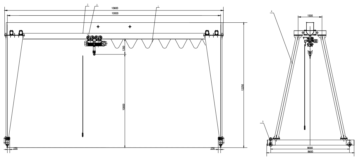 5T Single Girder Gantry Crane 5T Single Girder Gantry Crane