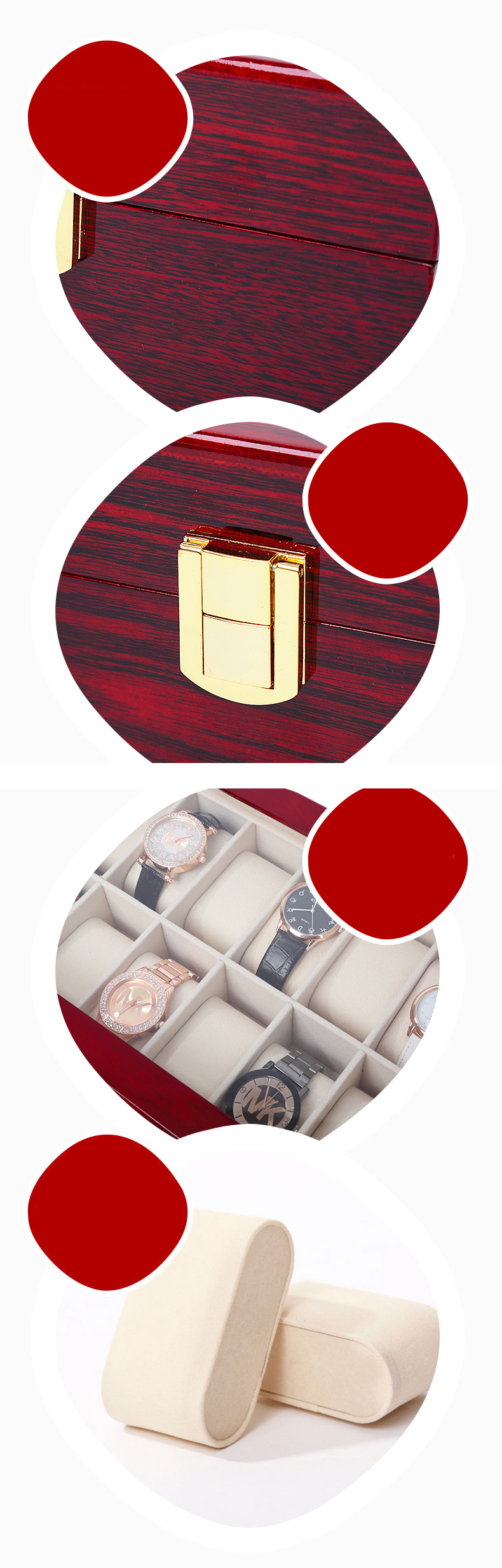 時計のローズウッド収納ボックス Rosewood Storage Box For Watches