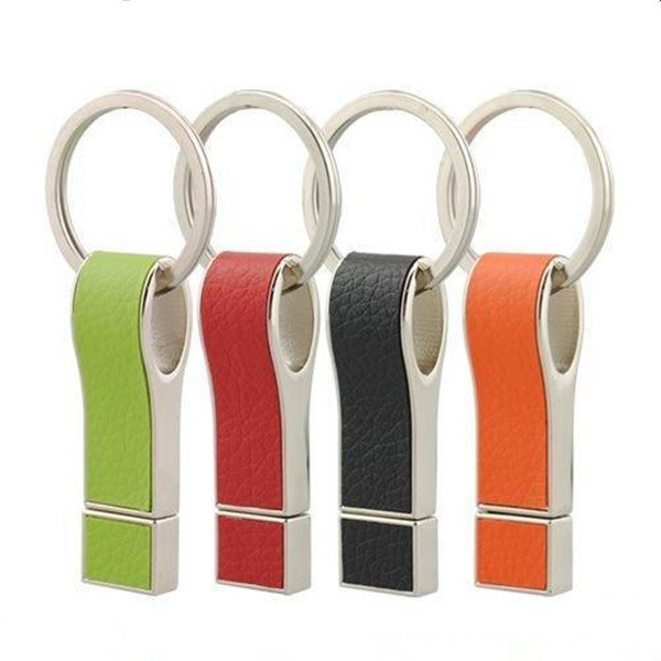Unidade flash USB criativa de couro com chaveiro Creative Leather Usb Flash Drive with Key Chain