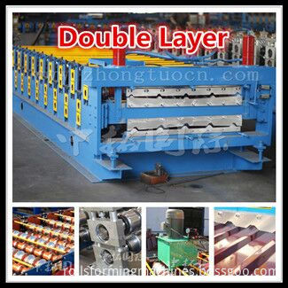 rollo de doble capa que forma la máquina double layer roll forming machine