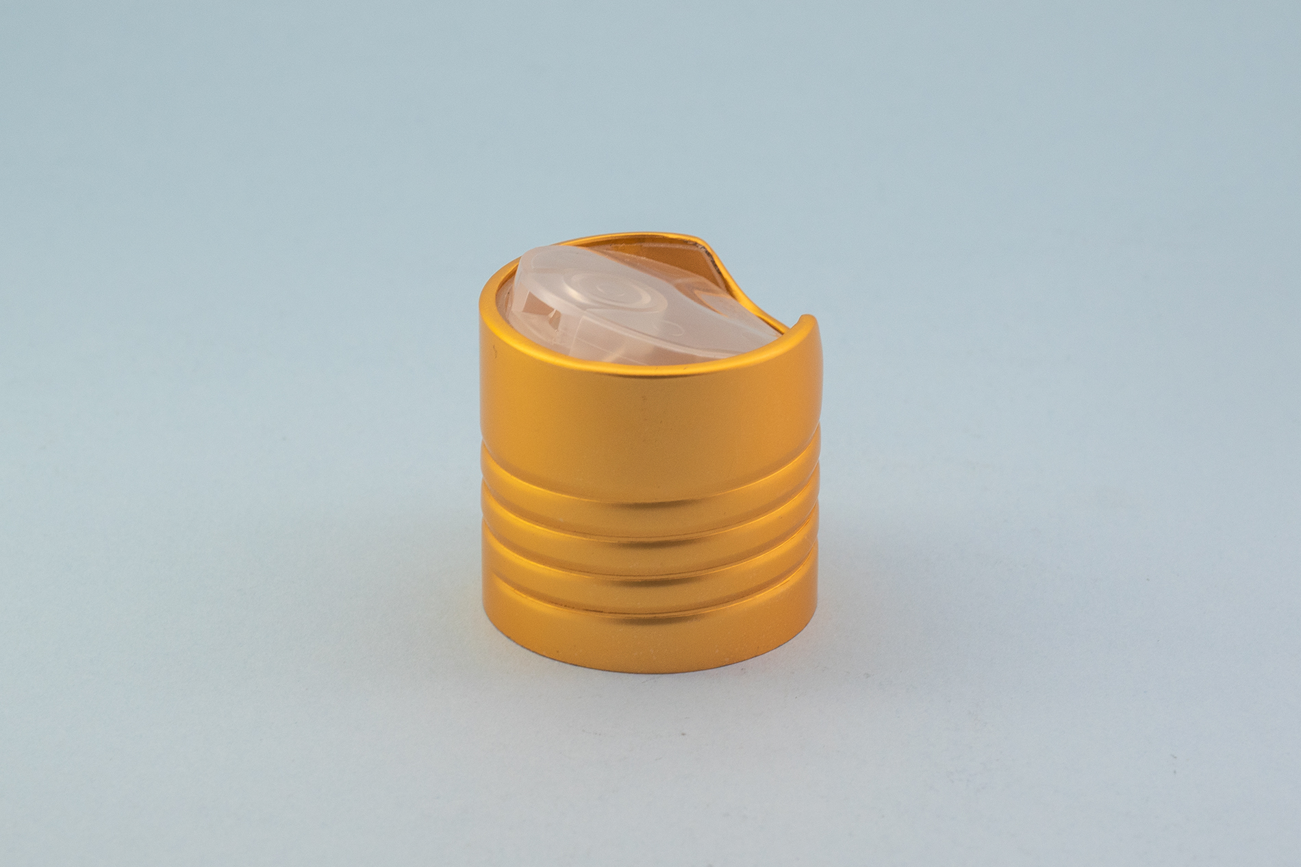 28/410 Matte Gold & Clear Disc Top Cap 28/410 Matte Gold & Clear Disc Top Cap