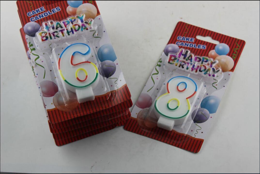 bunte Zahlkerze colorful number candle