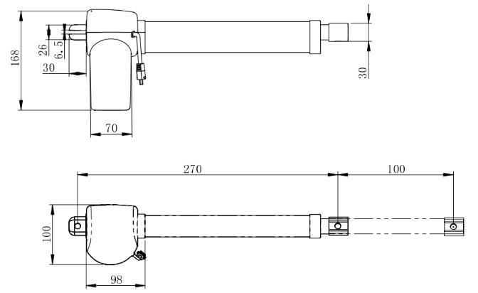 DS series ac linear actuator/ dimension