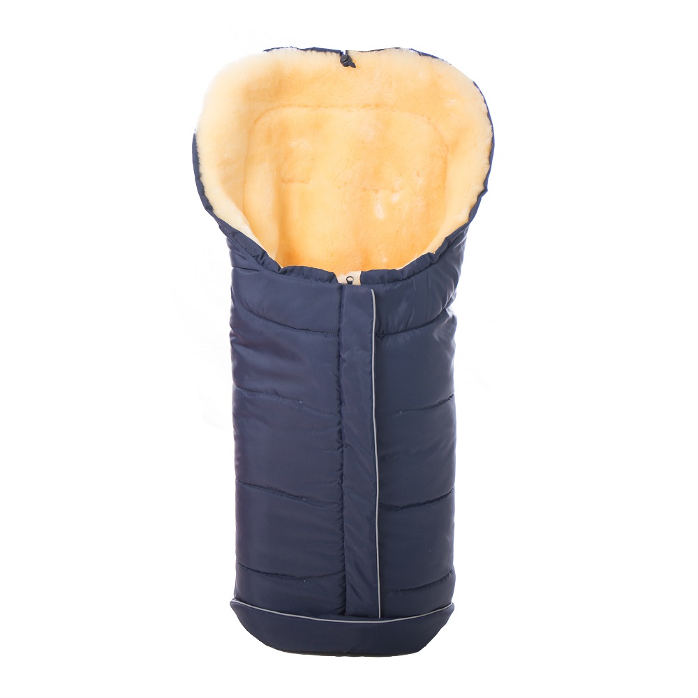 Sheepskin Baby Sleeping Bag Natural Navy