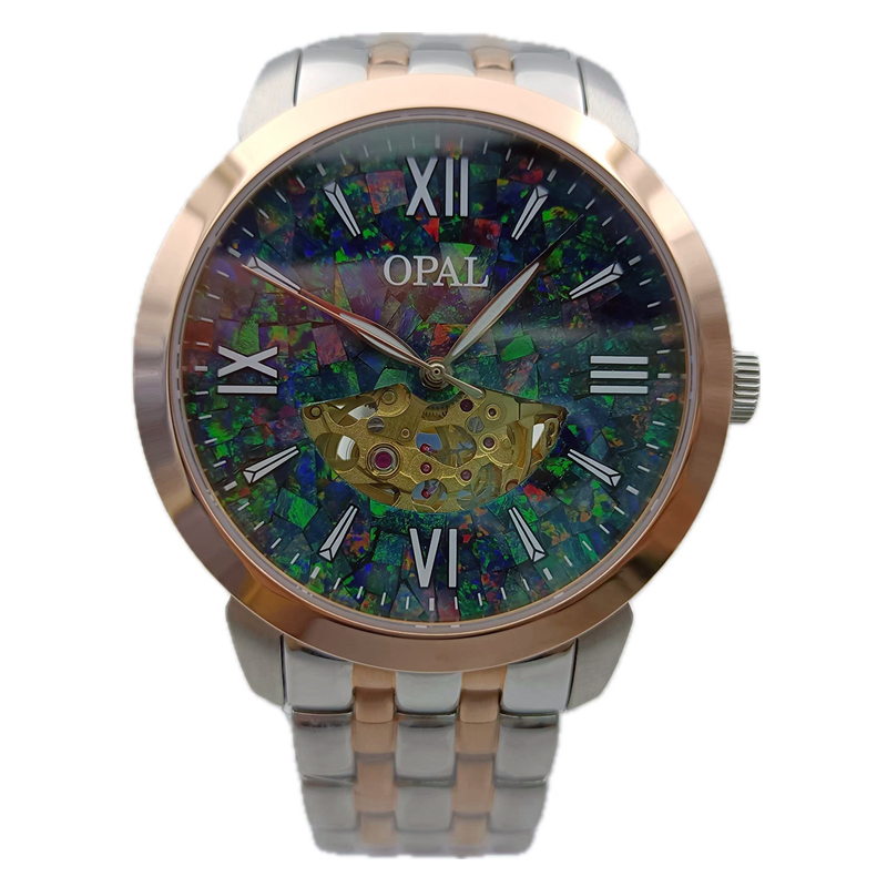 Stainless steel watch with opal dial Stainless steel watch with opal dial