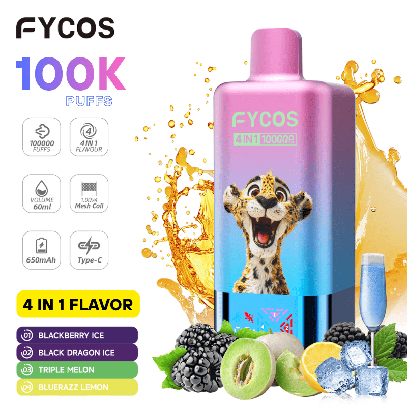 100K puffs 4 in 1 flavor vape Fycos 100000 puffs 100K puffs 4 in 1 flavor vape Fycos 100000 puffs