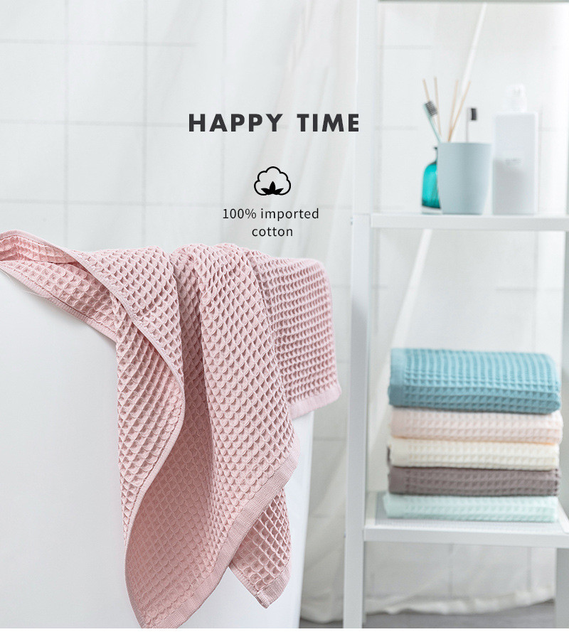 Cotton mesh lightweight dry waffle adult bath towel Cotton mesh lightweight dry waffle adult bath towel