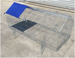 large metal chicken kennel