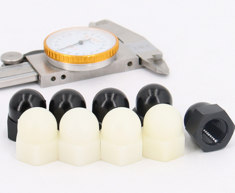 White Black PA66 Nylon Plastic Hex Domed Cap Nut (4) White Black PA66 Nylon Plastic Hex Domed Cap Nut (4)