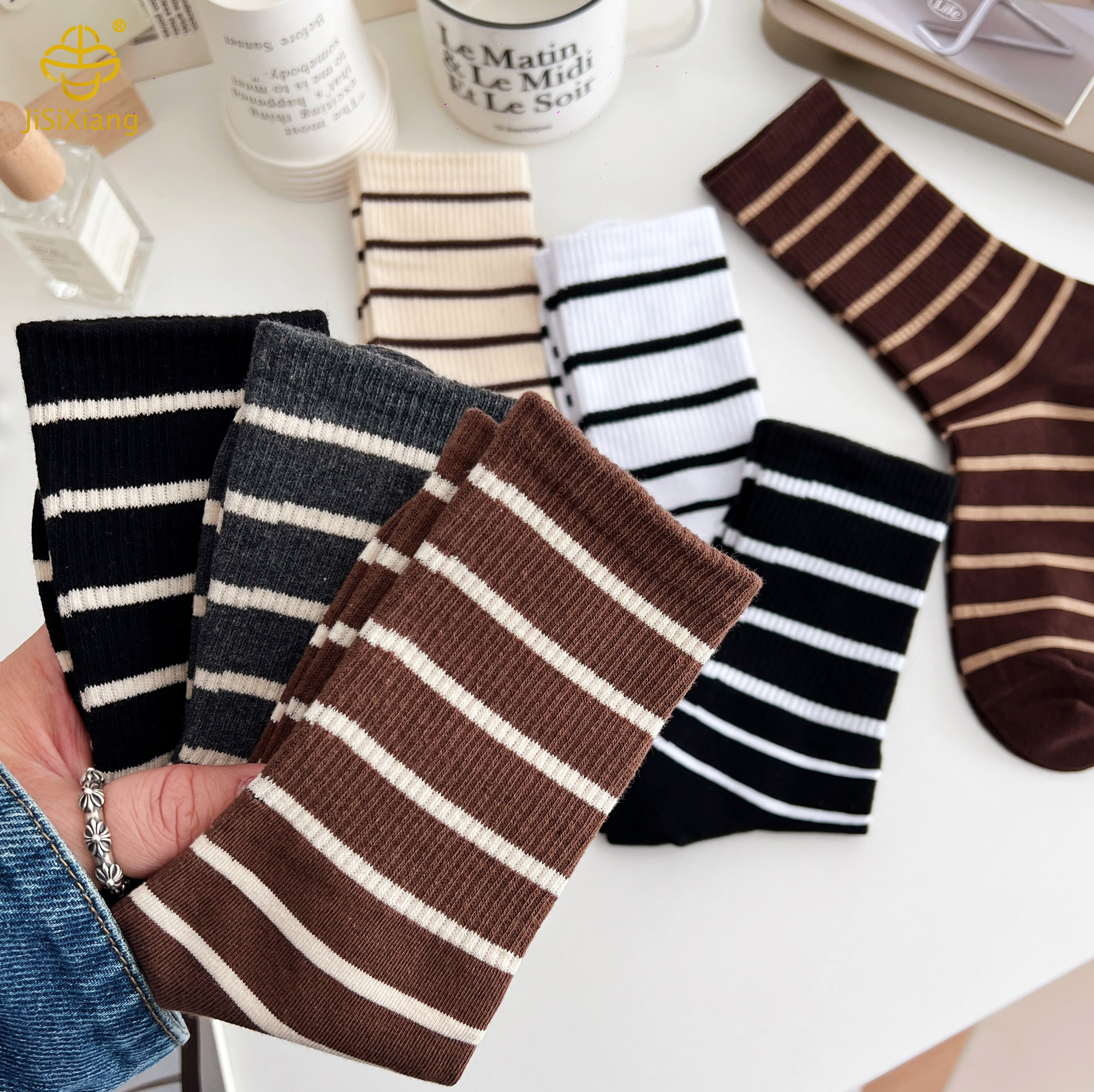 Maillard striped pile socks Maillard striped pile socks