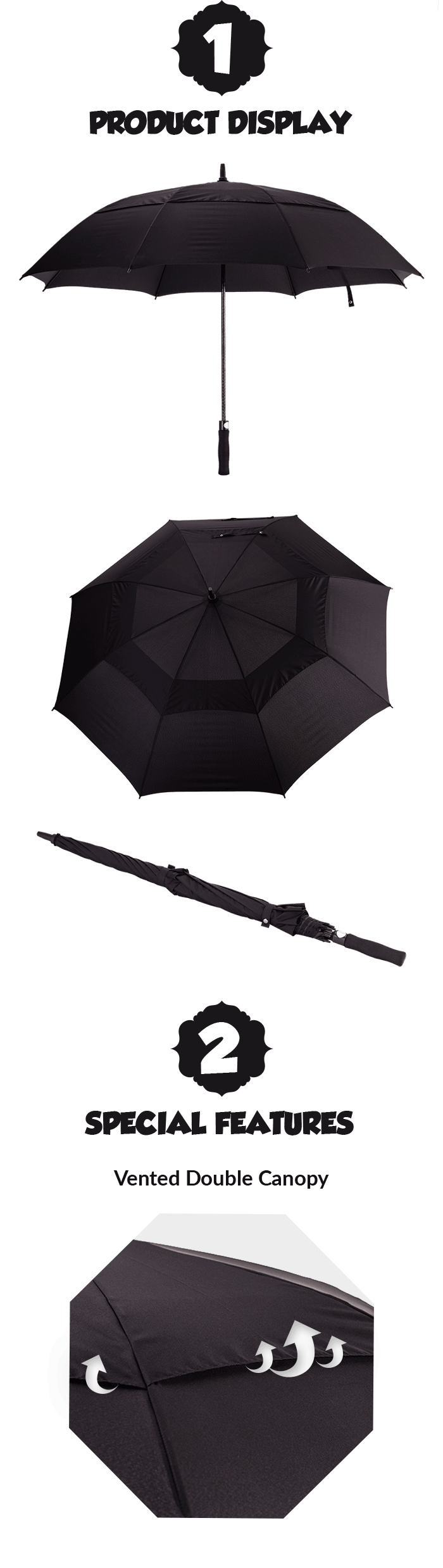 Automatische golfparaplu Automatic Golf Umbrella