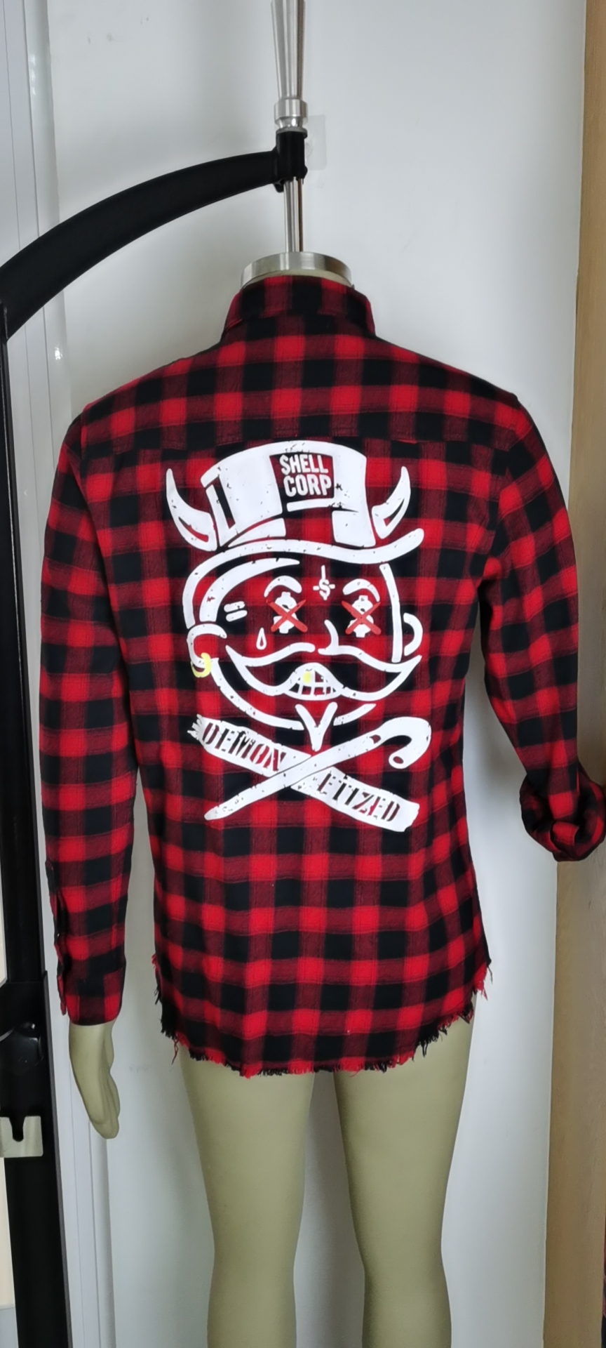 Men's 100% Cotton Red And Black Checked Shirt Men's 100% Cotton Red And Black Checked Shirt