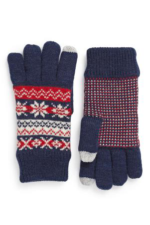 Ladies knitted gloves with screen touch