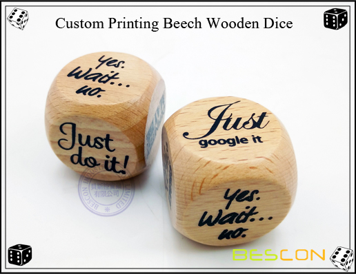 Custom Printing Beech Wooden Dice-2 Custom Printing Beech Wooden Dice-2