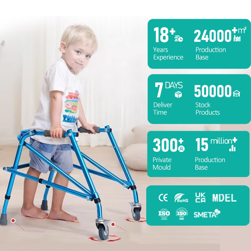 Children's Four-Leg Anti-Slip Foldable Walker & Rollator Single Leg Anti-Fall Hand Push Aid Stand Alone Safety Mobility Device1 Children's Four-Leg Anti-Slip Foldable Walker & Rollator Single Leg Anti-Fall Hand Push Aid Stand Alone Safety Mobility Device1