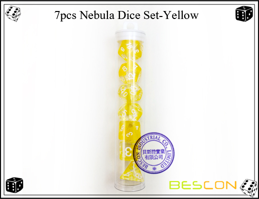 7pcs Nebula Dice Set-Jaune-3 7pcs Nebula Dice Set-Yellow-3