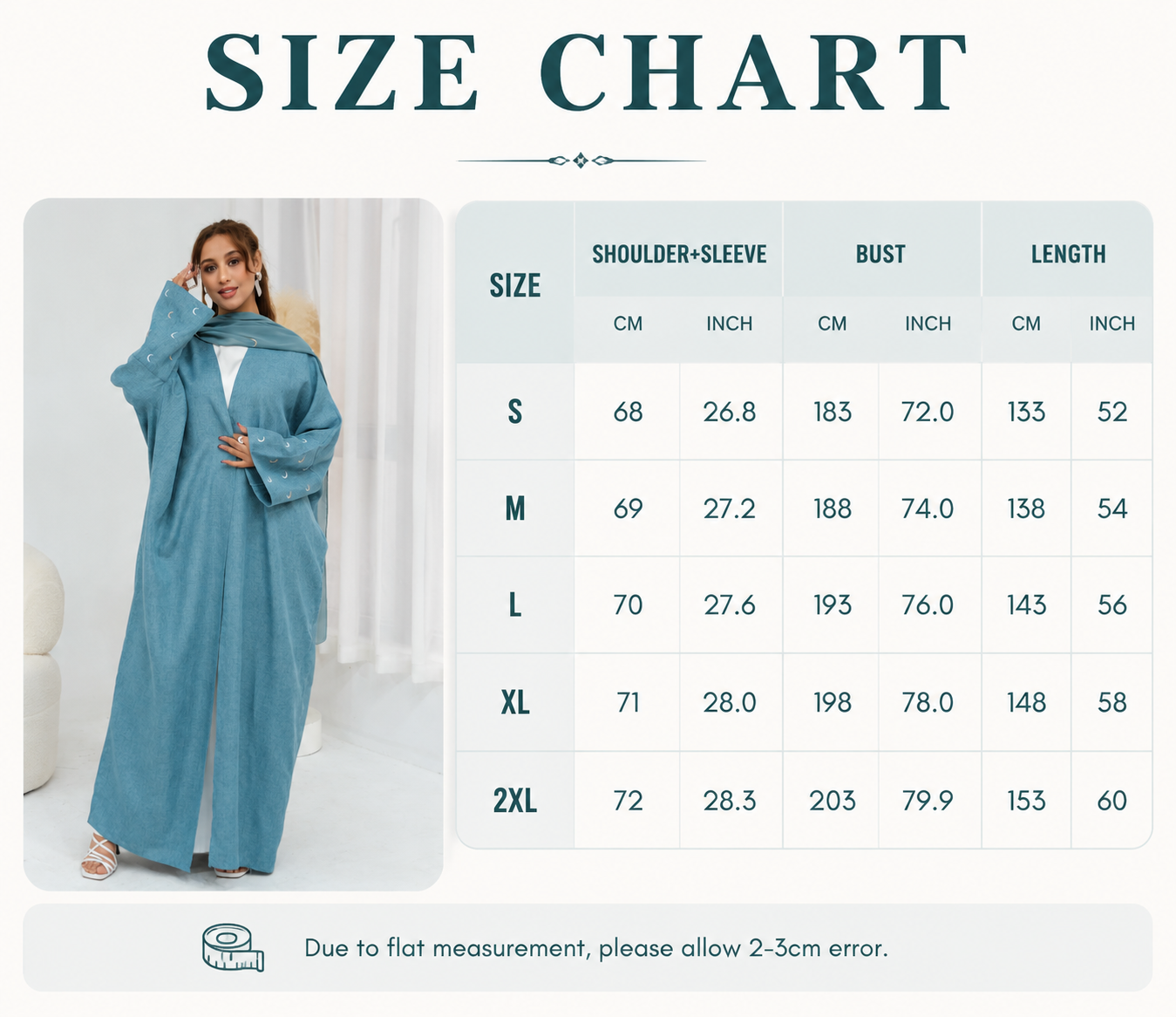 Linen Embroidered Abaya with Matching Headscarf Front View Linen Embroidered Abaya with Matching Headscarf Front View