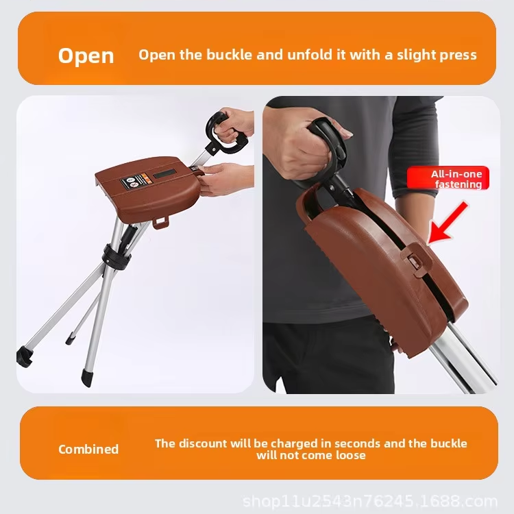 One-Key Switch Anti-Slip Aluminum Alloy Folding Stool Multi-Functional Outdoor Chair for Mountaineering & Rehabilitation Therapy2 One-Key Switch Anti-Slip Aluminum Alloy Folding Stool Multi-Functional Outdoor Chair for Mountaineering & Rehabilitation Therapy2