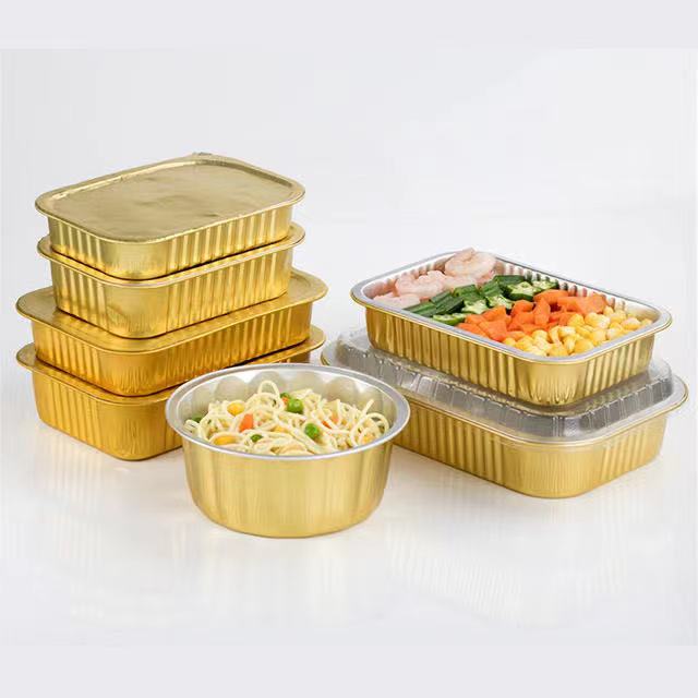 Golden Aluminum Foil Lunch Box Thickened With Lid Commercial High Grade Takeout Packaging Disposable Aluminum Foil Lunch Box2 Golden Aluminum Foil Lunch Box Thickened With Lid Commercial High Grade Takeout Packaging Disposable Aluminum Foil Lunch Box2